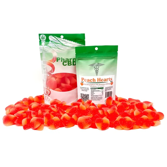 Peach Hearts - Delta 8 THC Edibles (20 Mg) - Image 2